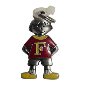 Ganz Pewter Boy Charm Red Shirt Letter F Keychain Pendant NWOT
